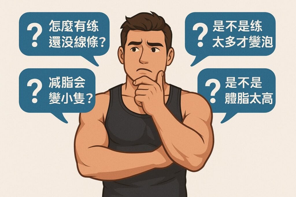 看起來沒線條,不一定是沒練對,而是脂肪蓋住肌肉。